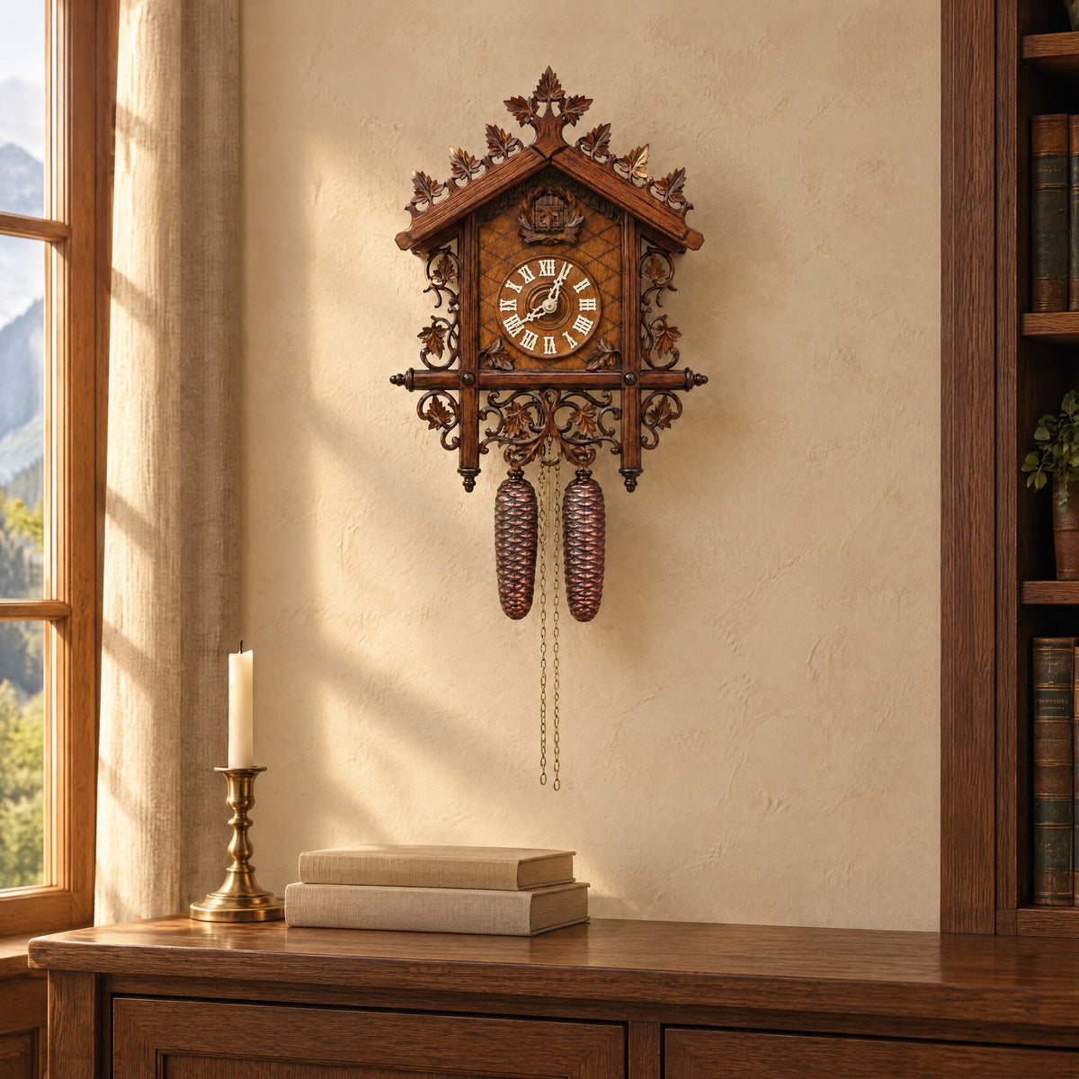 Cuckoo Clocks with Night Shut-Off: Sternreiter Bahnhäusle 8-Day Railroad House Cuckoo Clock (8229) Image
