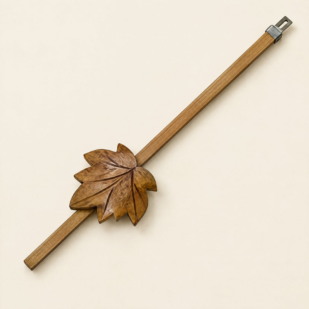 Adjustable Maple Leaf Cuckoo Clock Pendulum, Brown, 7 in, front view
