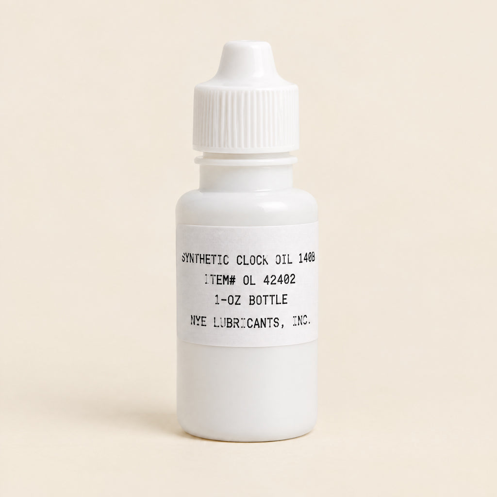 Nye 140B Synthetic Clock Oil, 1 oz, front view