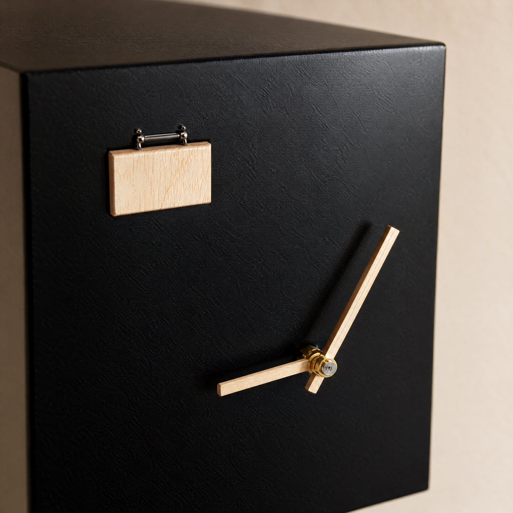 Romba Cubus 8-Day Modern Cuckoo Clock, close-up detail