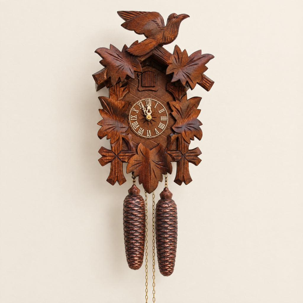 Sternreiter Bird & Leaf 8-Day Cuckoo Clock, front view