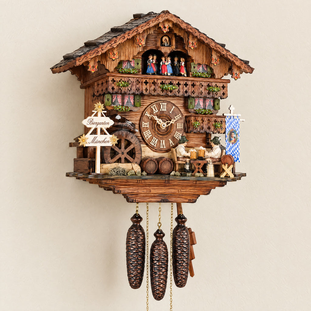 Sternreiter Bavarian Inn 8-Day Musical Cuckoo Clock, three-quarter view