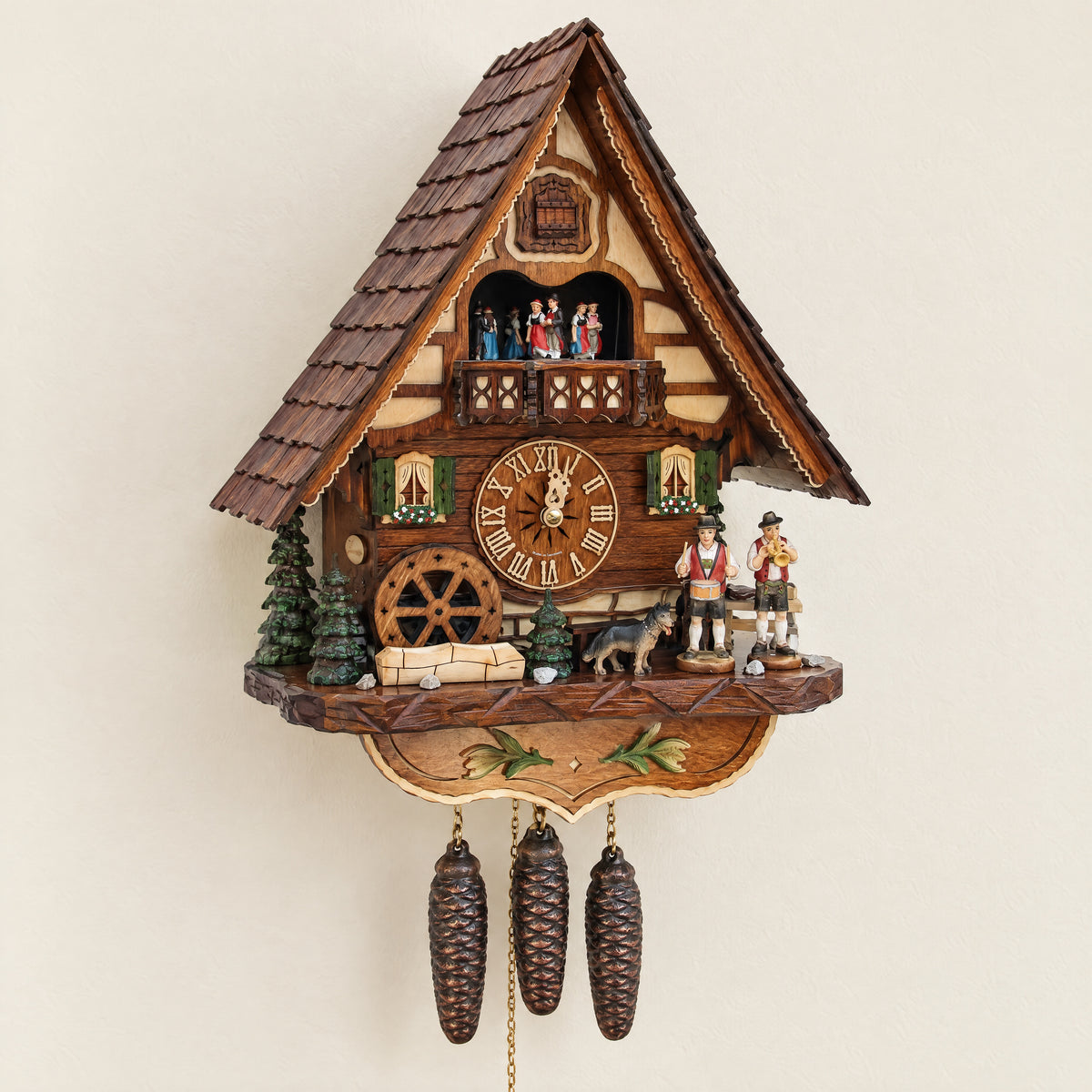 Sternreiter Musicians Chalet 8-Day Musical Cuckoo Clock, front view