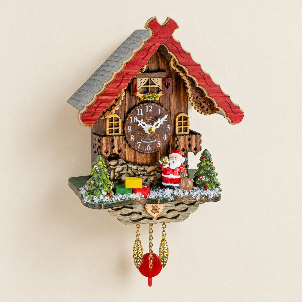 Kringle Santa Claus Musical Quartz Cuckoo Clock by Trenkle, front view